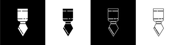 设置调色板刀图标隔离在黑白图片下载
