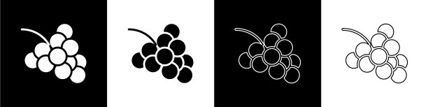 设置赌场老虎机葡萄标志图标图片下载