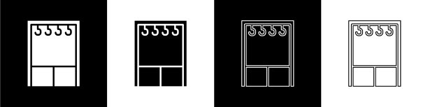 设置衣橱图标隔离在黑色和白色图片下载