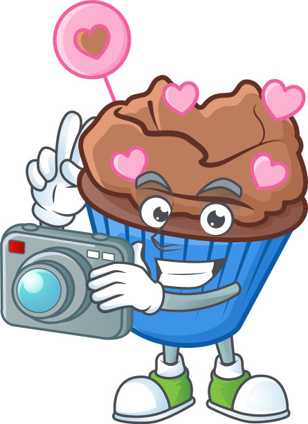 很酷的带相机的巧克力蛋糕摄影师图片下载