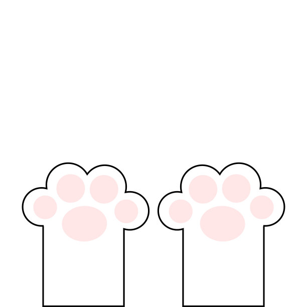 猫爪印腿脚与粉色垫可爱图片下载