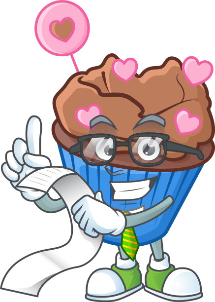 一个有趣的卡通人物巧克力爱与菜单图片下载
