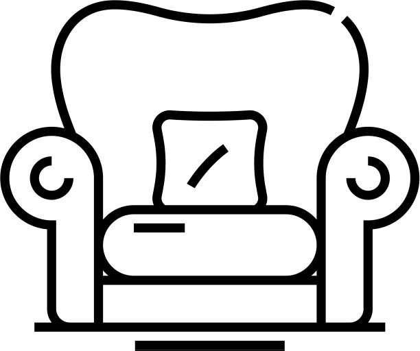 扶手椅线图标概念标志轮廓图片下载