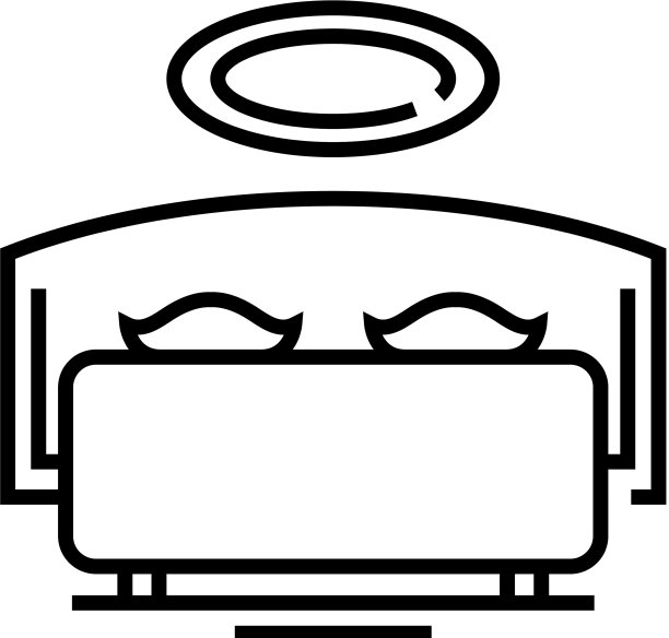 卧室室内线条图标概念标志轮廓图片下载