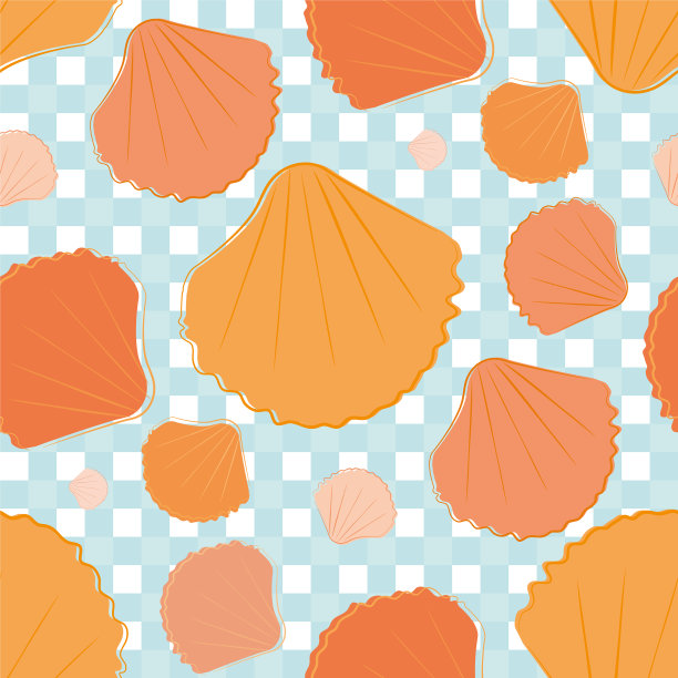 海贝上砂无缝图案手图片下载