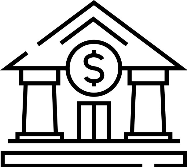 银行建筑线条图标概念标志轮廓图片下载