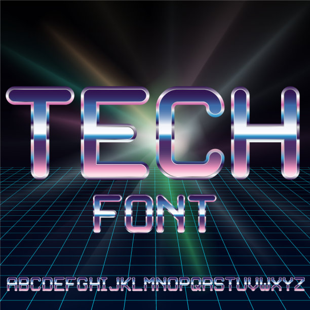 科幻复古字体图片下载