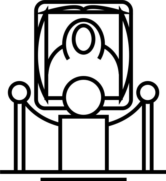 画廊线图标概念标志轮廓图片下载