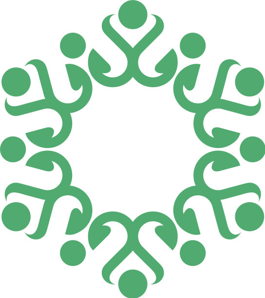 绿色装饰花朵或星星logo模板图片下载