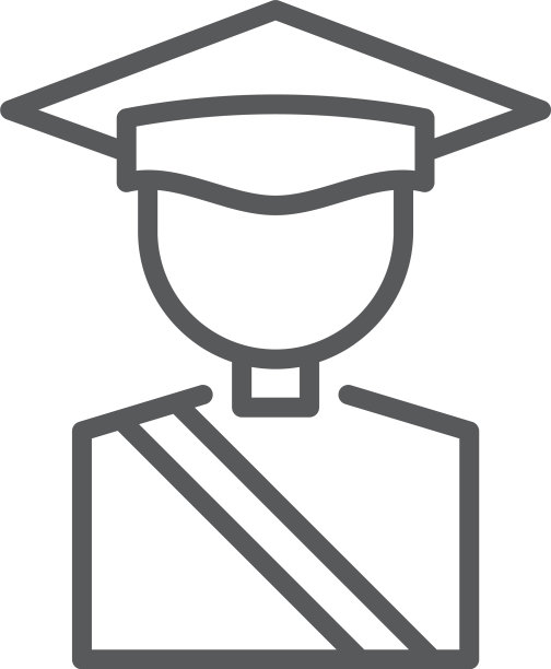 毕业图标符号孤立在白色背景图片下载