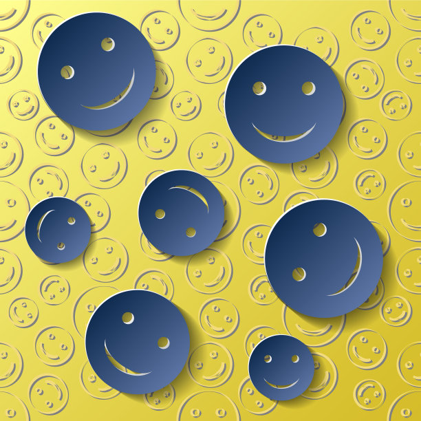 黄色背景上的纸质表情图片下载