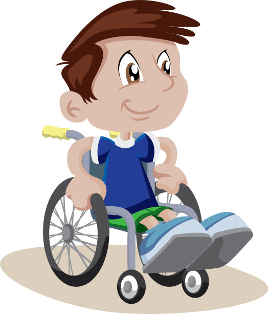一个男孩坐在轮椅上图片下载