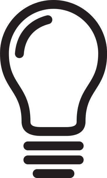 灯泡灯图标模板黑色可编辑灯泡图片下载