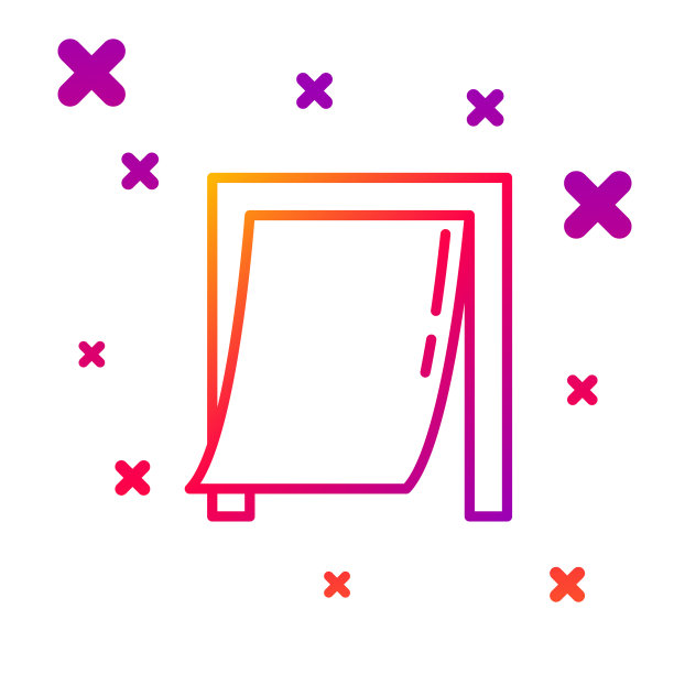 彩色线门宠物图标隔离在白色图片下载