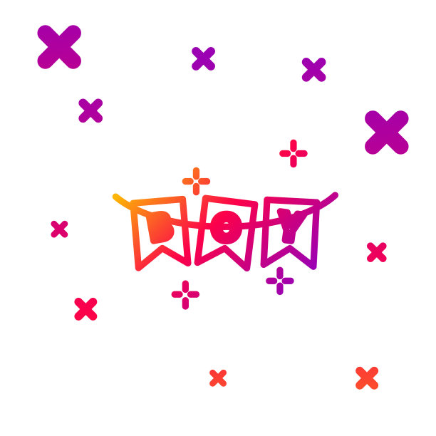 彩色线条的狂欢节花环与旗帜图标图片下载