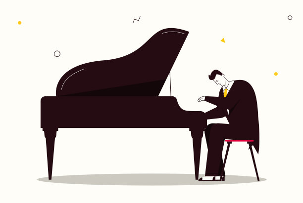 矢量人物插画爵士乐队演奏音乐图片下载