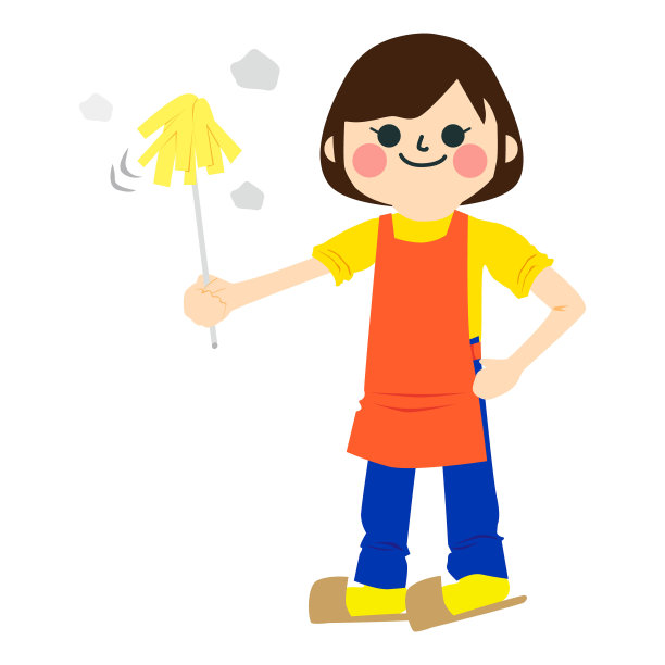 做家务的女孩。图片下载