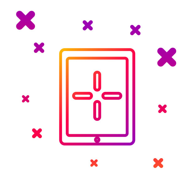 彩色线便携式视频游戏机图标图片下载