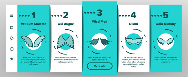 天使翅膀飞行在登机图标设置图片下载