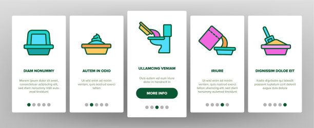 宠物垃圾配件上的图标集图片下载