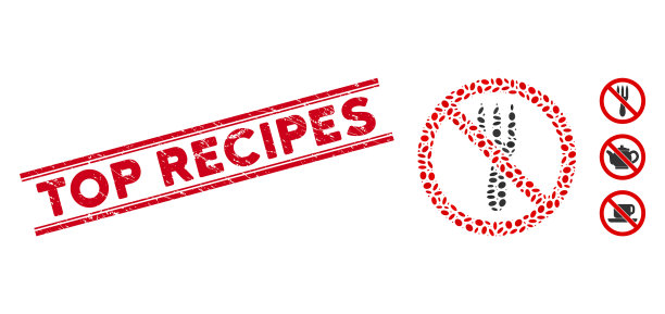 Grunge顶级配方线密封与拼贴没有叉子图片下载