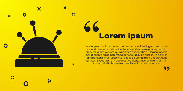 黑色的针床和针的图标孤立在黄色的背景。手工和缝纫主题。矢量图图片下载