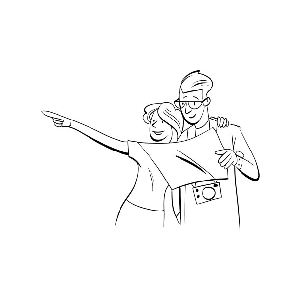 游客们正在地图上寻找地标图片下载