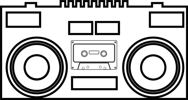 卡式录音机移动立体声音乐图标图片下载