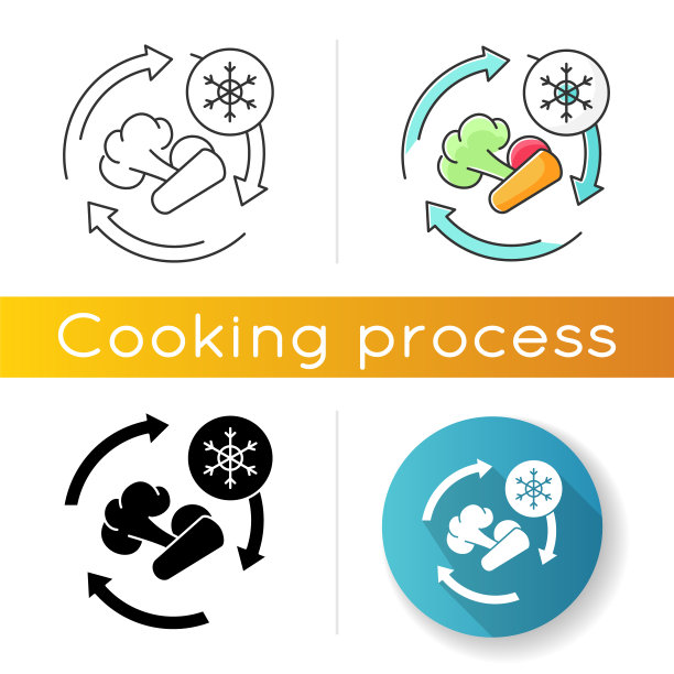 冻结的图标。线性黑色和RGB颜色样式。食品保鲜方法，糖霜配料。在冰箱里储存蔬菜。冷冻生蔬菜孤立病媒插图图片下载