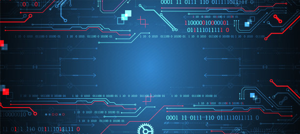 抽象的技术概念。计算机代码的背景。矢量图图片下载