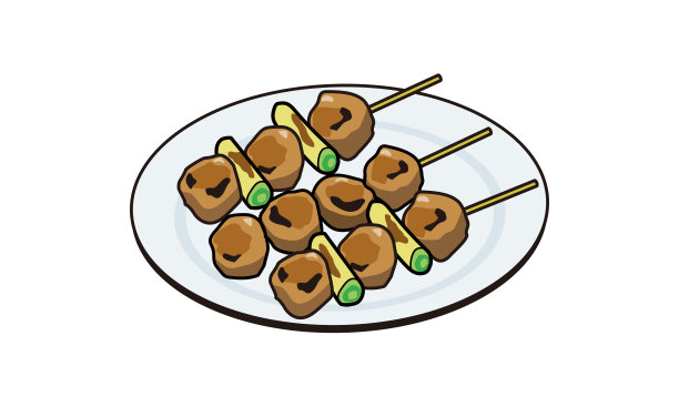 一种日本食物，盛在盘子里的烤肉图片下载