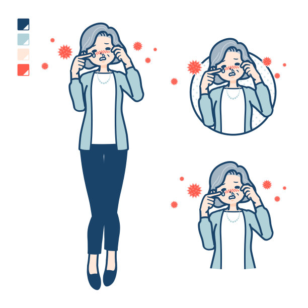 简单的老年女性花粉热图片下载