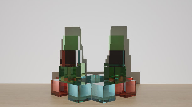 彩色的玻璃立方体图片下载