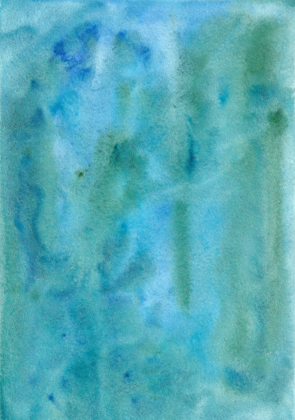 抽象手绘蓝绿色水彩背景。素材图片