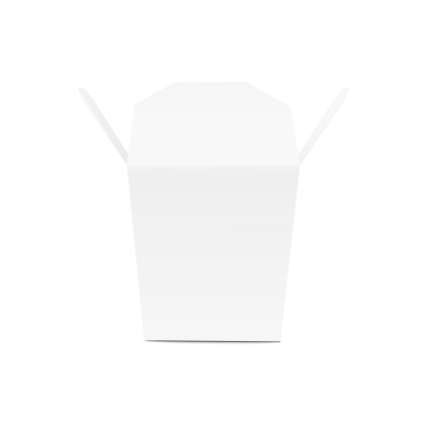 白色带走盒子模型-现实的空白纸容器模型图片下载