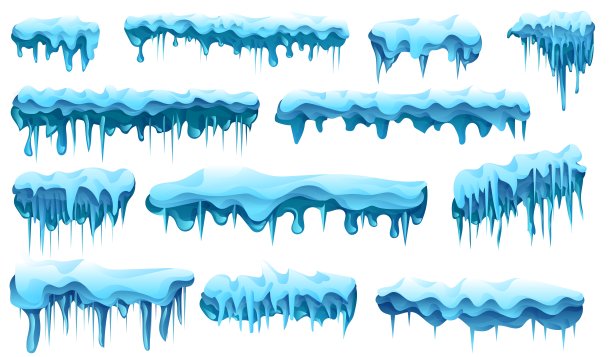 雪帽和冰柱形成图片下载