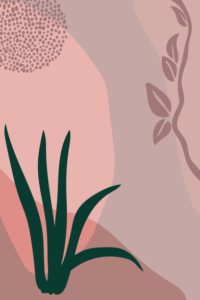 抽象时尚的普遍艺术模板背景与树枝和树叶素材图片