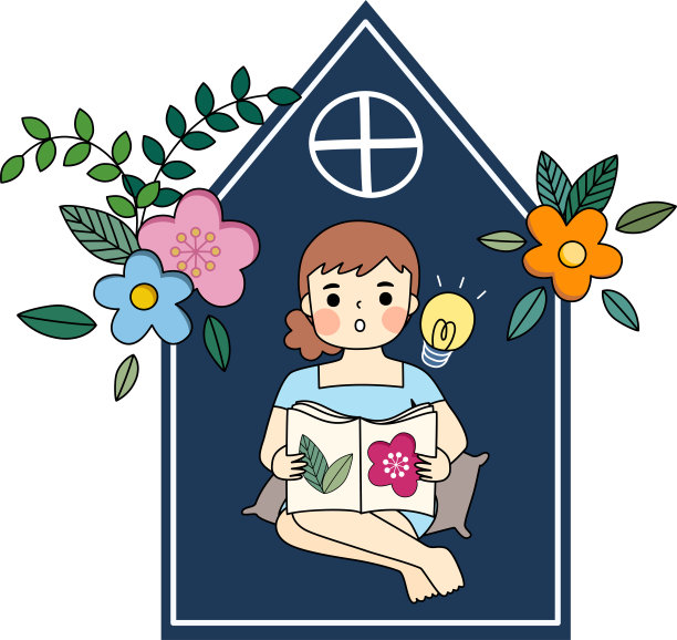 矢量平面涂鸦人物设计插画的女孩在她的房间工作在Covid-19冠状病毒疾病期间的植物和花卉图片下载