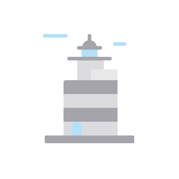 爱尔兰、灯塔图标。简单的颜色矢量元素的图标，用户界面和用户体验，网站或移动应用程序图片下载