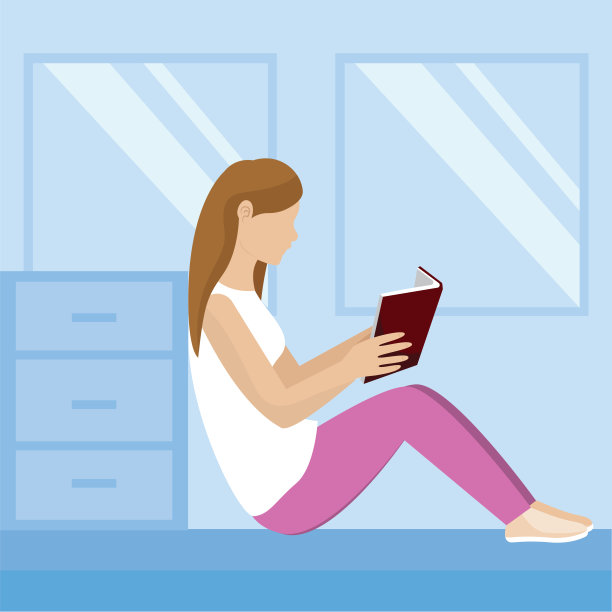 年轻女子在读一本书图片下载