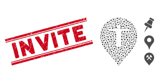 垃圾邀请线印章与拼贴客标记图片下载