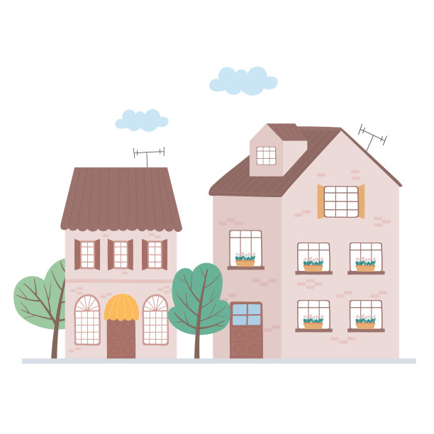 住宅小区物业屋顶天线树图片下载