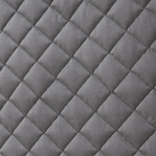 灰色人造天鹅绒钻石绗缝床罩织物纹理图片下载