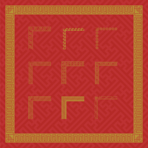 经典的东方中国装饰框架复古图片下载