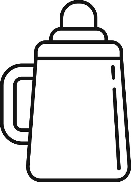 小孩奶瓶图标轮廓风格图片下载