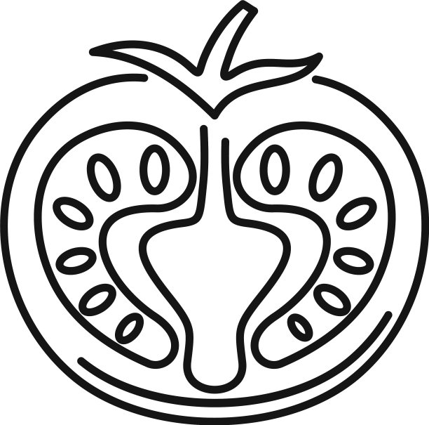 美味的半番茄图标轮廓风格图片下载