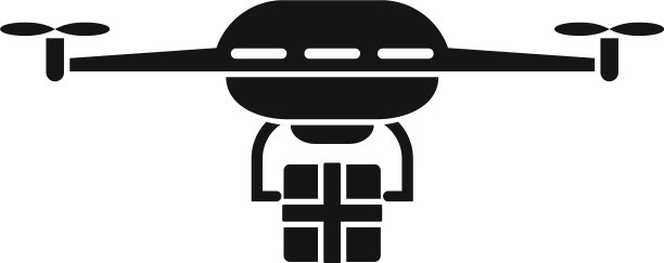 飞行无人机递送图标简单风格图片下载
