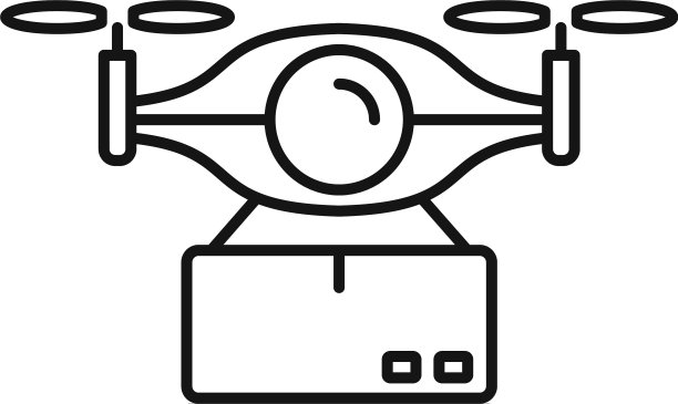 安全无人机交付图标轮廓风格图片下载
