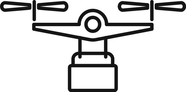 商店无人机交付图标轮廓风格图片下载