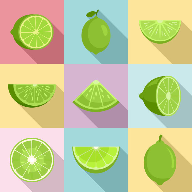 石灰图标设置扁平风格图片下载